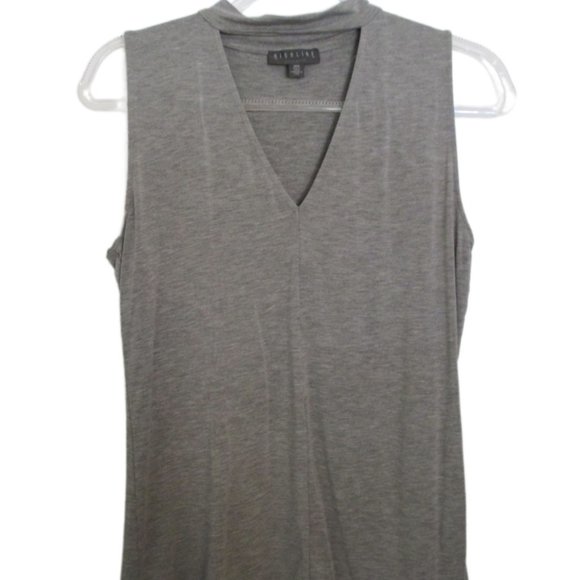 Highline Collective Gray Choker Cut-Out V Neck Sleeveless Top Size M - Picture 1 of 9